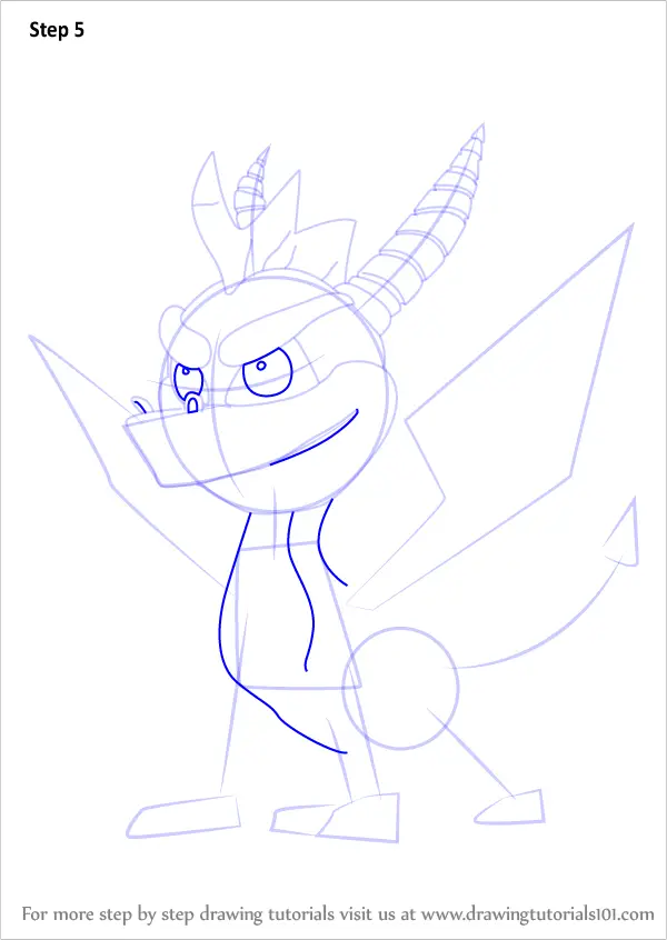 How to Draw Spyro the Dragon from Spyro (Spyro) Step by Step