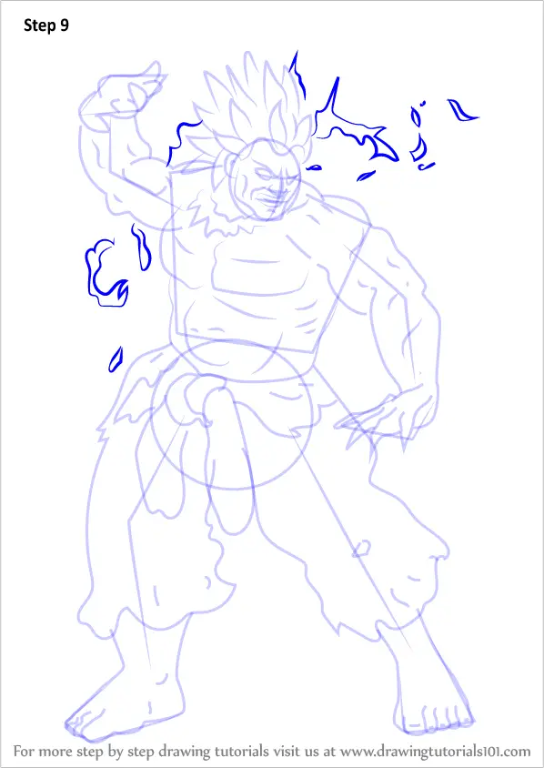 how to draw oni from street fighter step by step