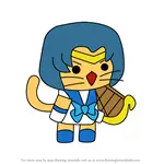 How to Draw Blue-chan from StrikeForce Kitty