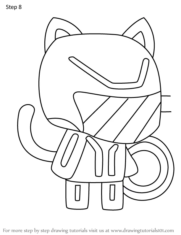 How to Draw Kevin from StrikeForce Kitty (StrikeForce Kitty) Step by ...