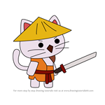 How to Draw Monk from StrikeForce Kitty