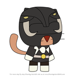 How to Draw Power black from StrikeForce Kitty