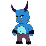 How to Draw Blue Demon from Stumble Guys