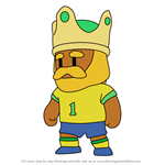 How to Draw Brazil King from Stumble Guys