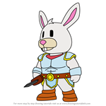 How to Draw Bunny Knight from Stumble Guys