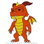 How to Draw Inferno Dragon from Stumble Guys