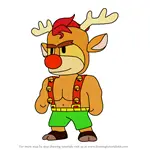 How to Draw Jacked Rudolph from Stumble Guys