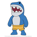 How to Draw Megalodon from Stumble Guys
