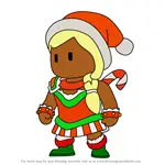 How to Draw Mrs. Claus from Stumble Guys