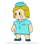 How to Draw Nurse Carita from Stumble Guys