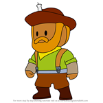 How to Draw Old McBucket from Stumble Guys