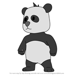 How to Draw Panda Bear from Stumble Guys