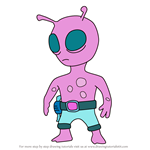 How to Draw Pink Alien from Stumble Guys