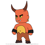 How to Draw Red Demon from Stumble Guys