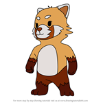 How to Draw Red Panda from Stumble Guys