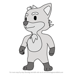 How to Draw Silver Fox from Stumble Guys
