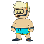 How to Draw Swimmer Brody from Stumble Guys