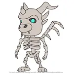 How to Draw Undead Dragon from Stumble Guys