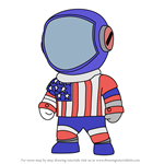 How to Draw USA Astronaut from Stumble Guys