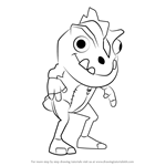 How to Draw Dino from Subway Surfers