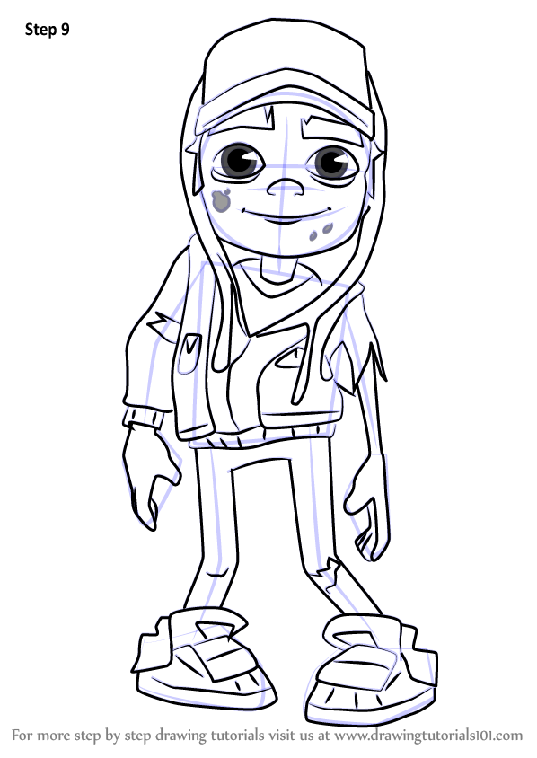 Learn How to Draw Zombie Jake from Subway Surfers (Subway Surfers) Step