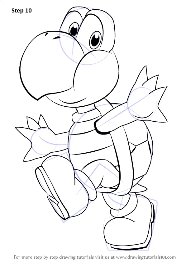 How to Draw Koopa Troopa from Super Mario (Super Mario) Step by Step