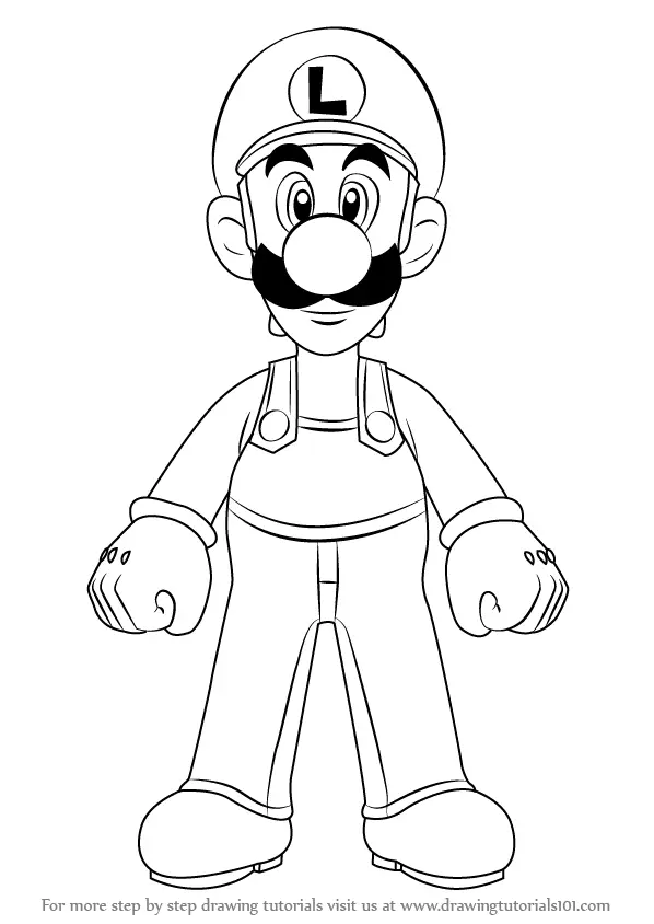 Learn How to Draw Luigi from Super Mario Super Mario Step by Step 