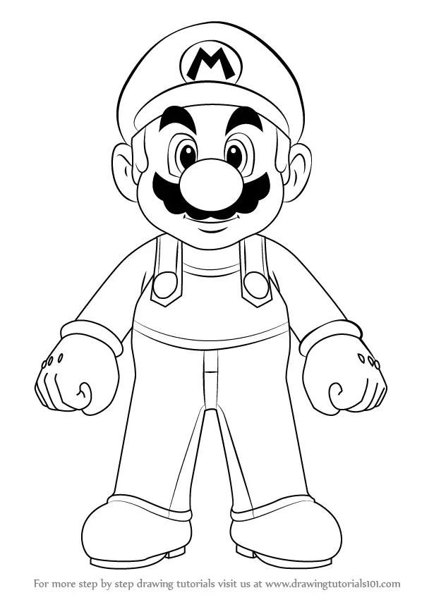 Learn How to Draw Mario from Super Mario (Super Mario) Step by Step