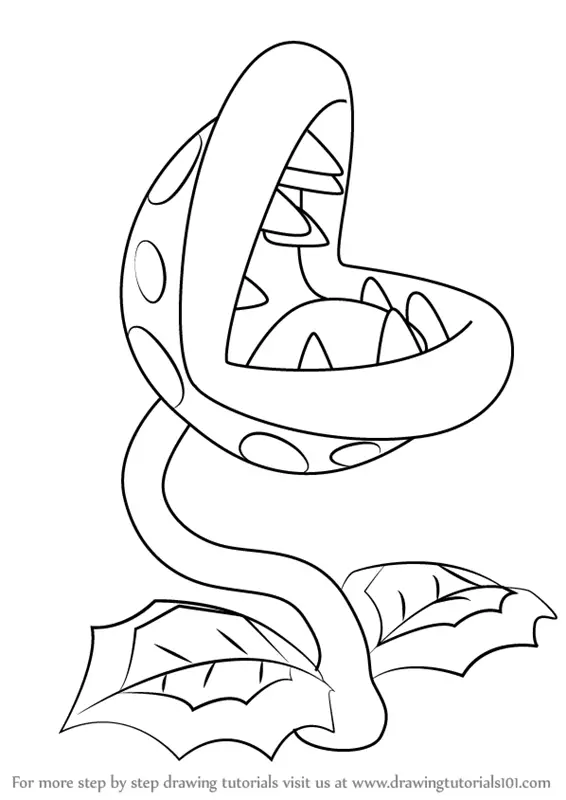 Learn How To Draw Piranha Plant From Super Mario Super Mario Step By Step Drawing Tutorials