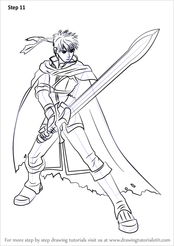 Learn How to Draw Ike from Super Smash Bros (Super Smash Bros.) Step by
