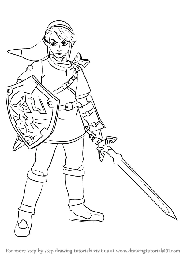 Learn How to Draw Link from Super Smash Bros (Super Smash Bros.) Step