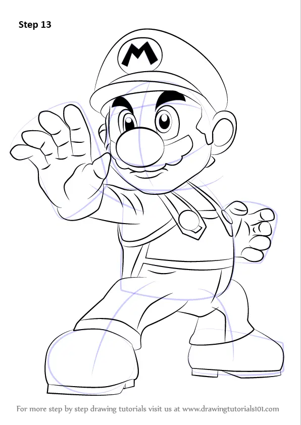 How to Draw Mario from Super Smash Bros (Super Smash Bros.) Step by