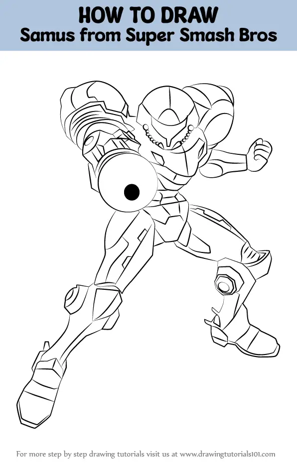 How to Draw Samus from Super Smash Bros (Super Smash Bros.) Step by