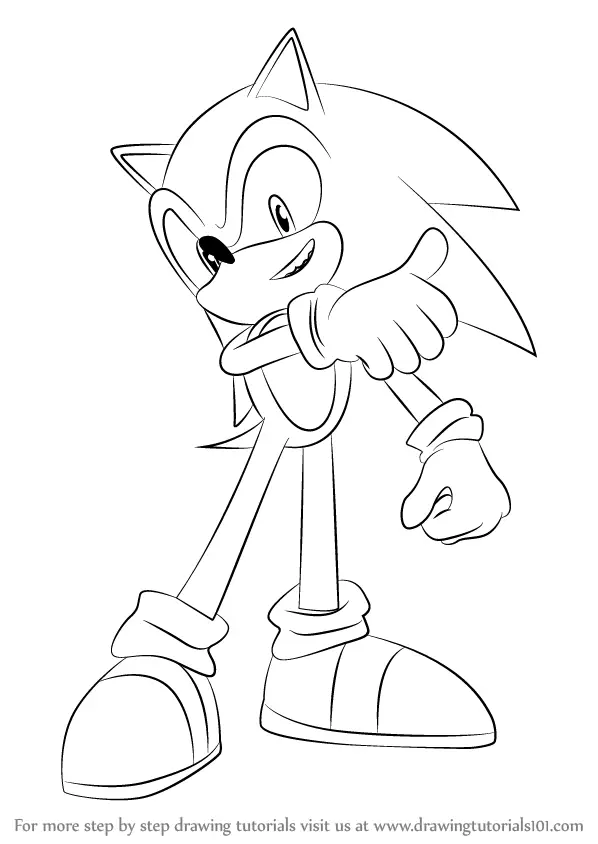 Learn How to Draw Sonic from Super Smash Bros (Super Smash Bros.) Step ...