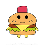 How to Draw Happyburgertchi from Tamagotchi