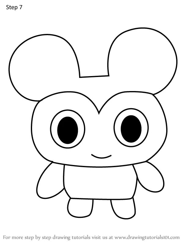 How to Draw Marumimitchi from Tamagotchi (Tamagotchi) Step by Step ...