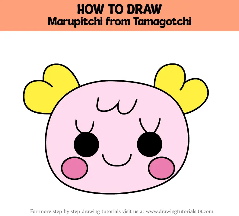 How to Draw Marupitchi from Tamagotchi (Tamagotchi) Step by Step