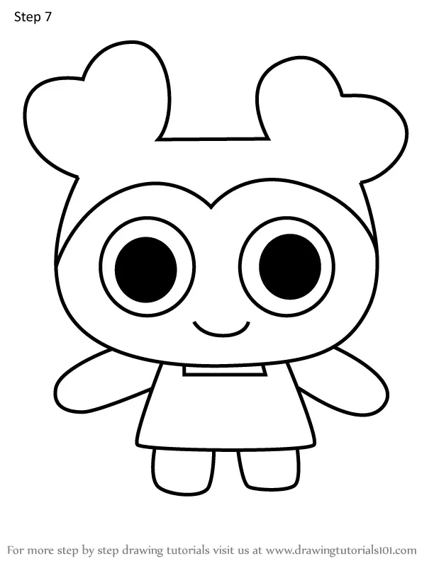 How to Draw Mimikotchi from Tamagotchi (Tamagotchi) Step by Step ...