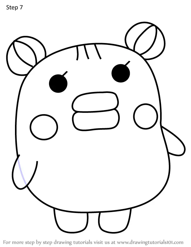 How to Draw Yonepatchi from Tamagotchi (Tamagotchi) Step by Step ...