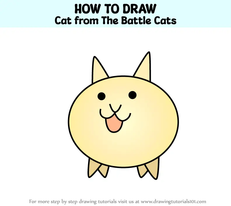 How to Draw Cat from The Battle Cats (The Battle Cats) Step by Step