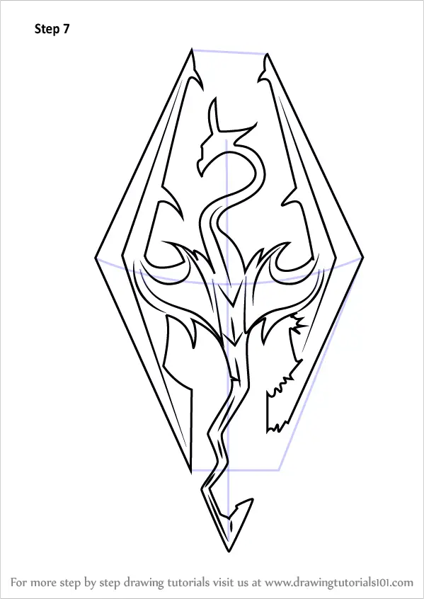 learn how to draw skyrim logo the elder scrolls v skyrim step by