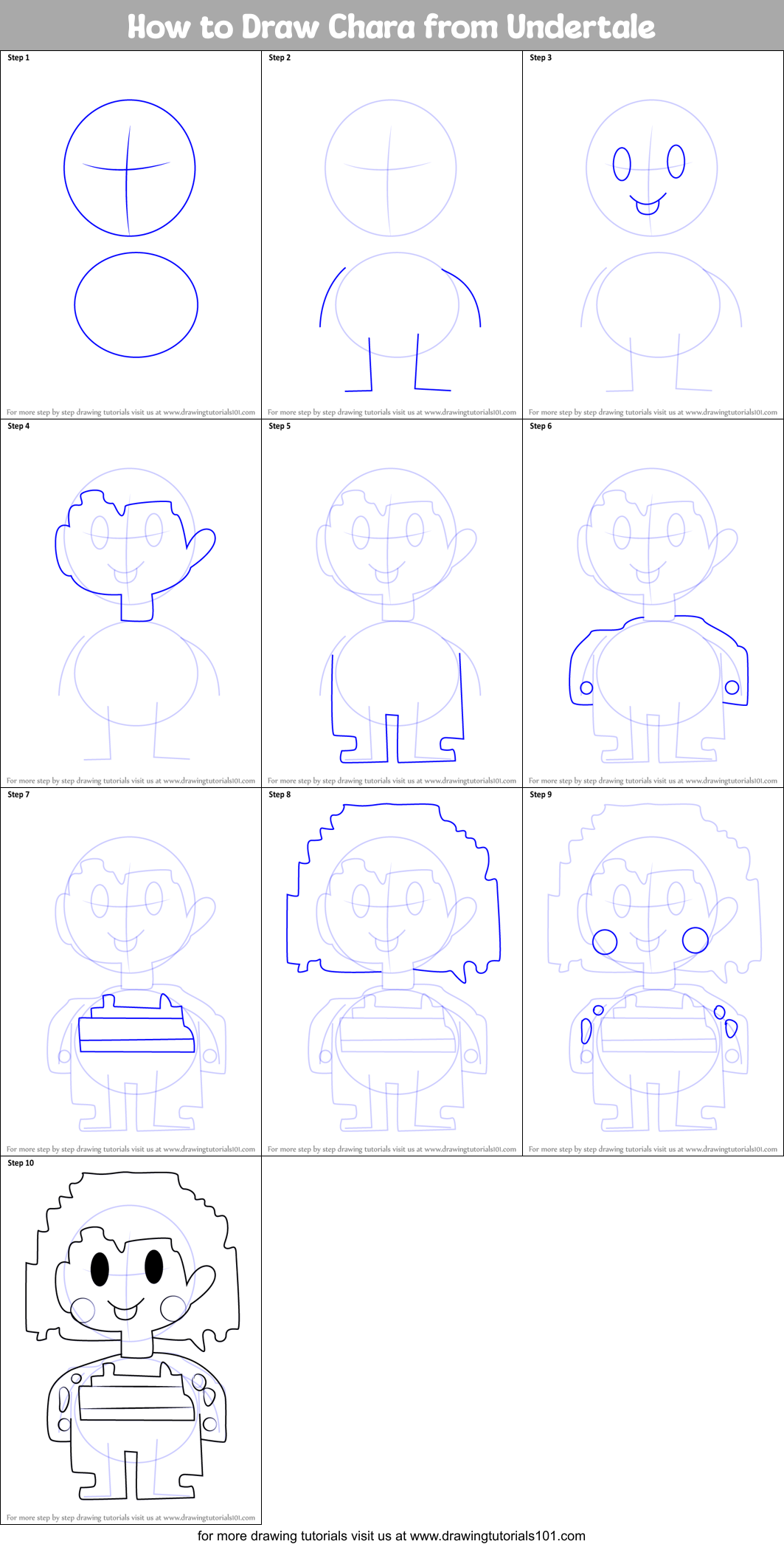 by draw to step how undertale step to Draw printable Undertale Chara step from step by How