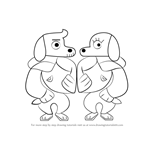 How to Draw Dogamy and Dogaressa from Undertale