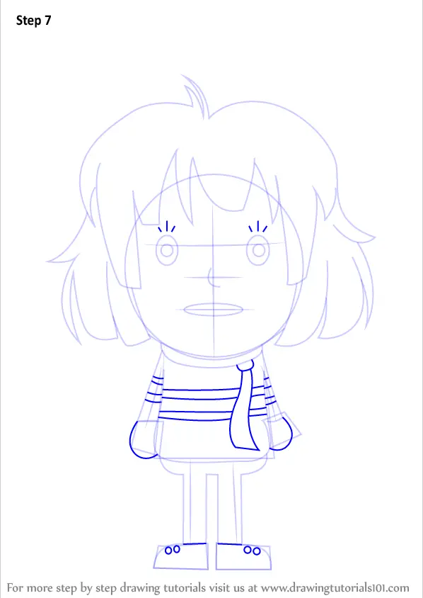 How to Draw Frisk from Undertale (Undertale) Step by Step
