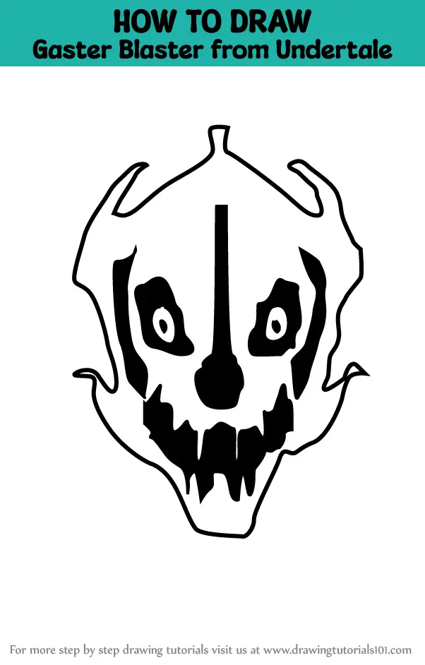 How To Draw Gaster Blaster From Undertale Undertale Step By Step ...