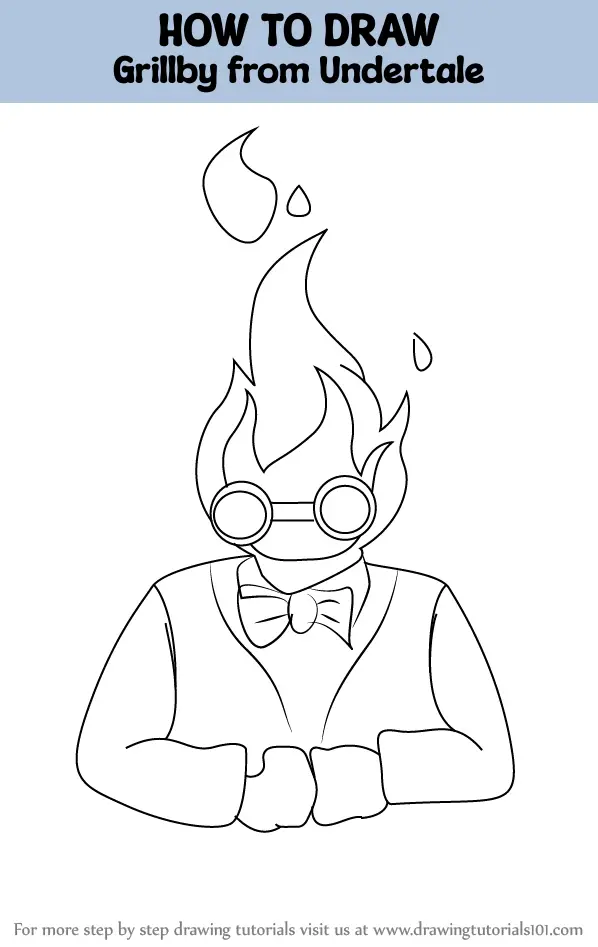 How To Draw Grillby From Undertale Undertale Step By Step