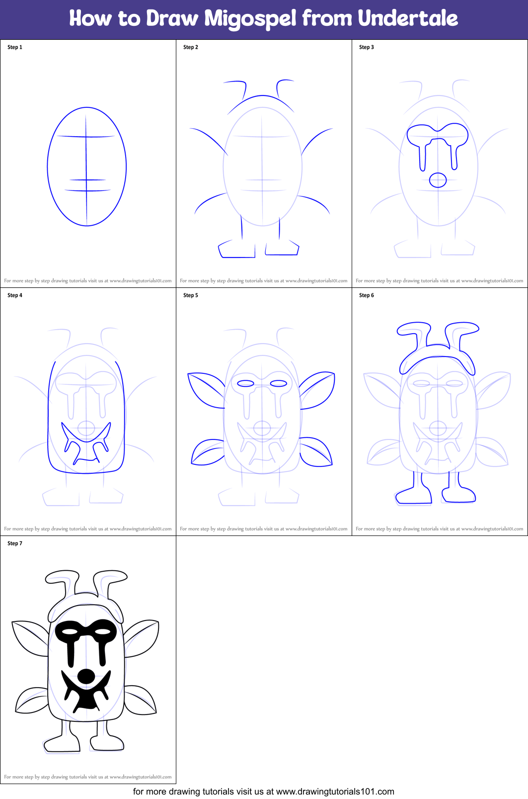 step step how by to draw undertale Draw Undertale printable to How Migospel by from step step