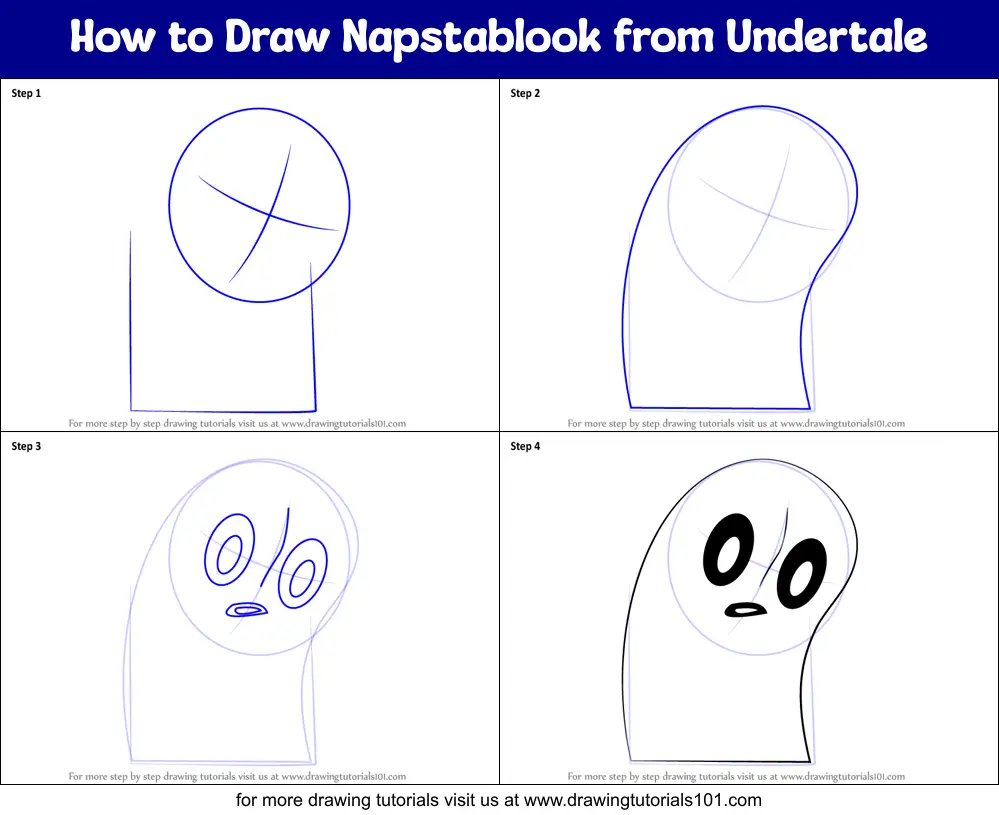 step draw how step by undertale to Napstablook Draw by How Undertale step printable from to