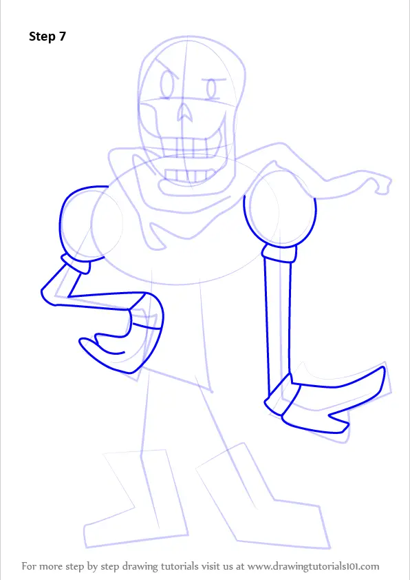 Learn How To Draw Papyrus From Undertale Undertale Step By Step