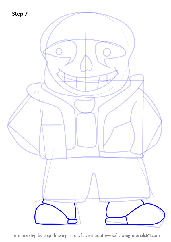 Learn How To Draw Sans From Undertale Undertale Step By Step Drawing Tutorials